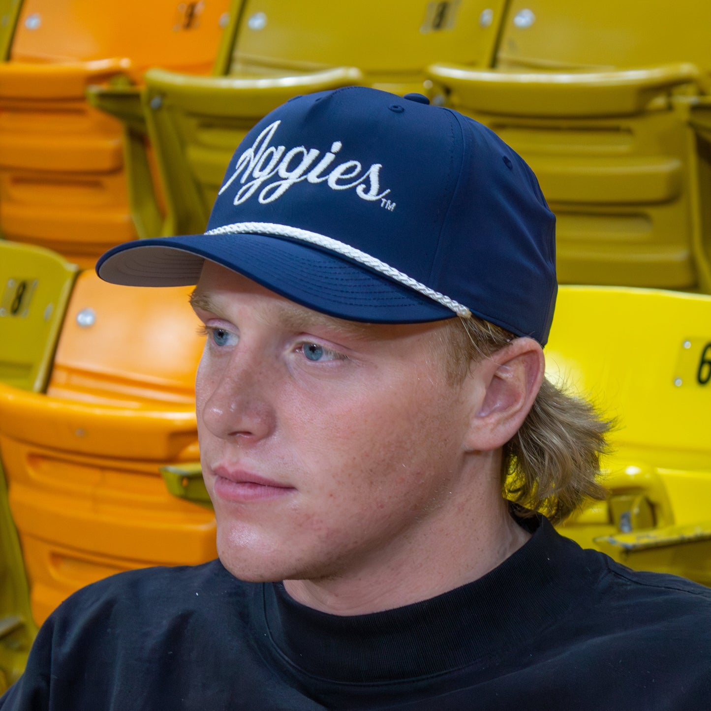 Navy Aggies Script Rope Hat
