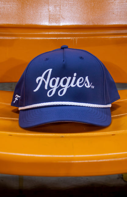 Navy Aggies Script Rope Hat